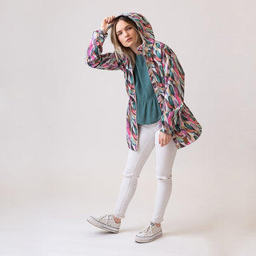 Women's jacket pastel leaves